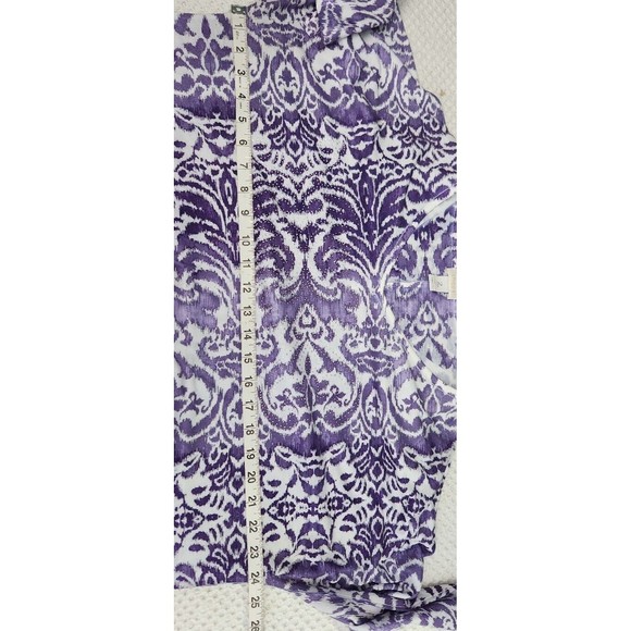 Chicos Top Abstract Ikat Purple Tunic Blouse Shirt Chico Sz 2 Large Tie Front - Picture 5 of 10